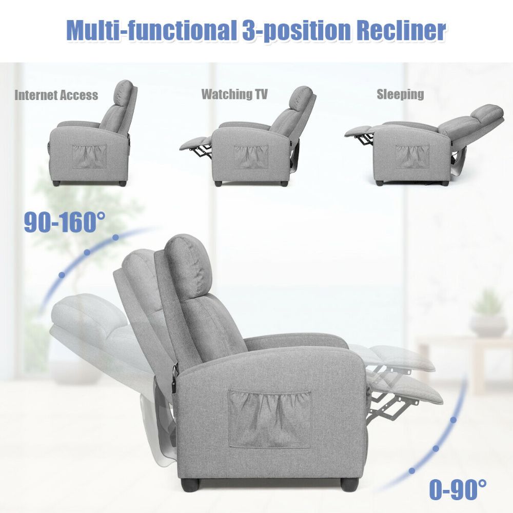 Reclining Massage Sofa Fabric Chair