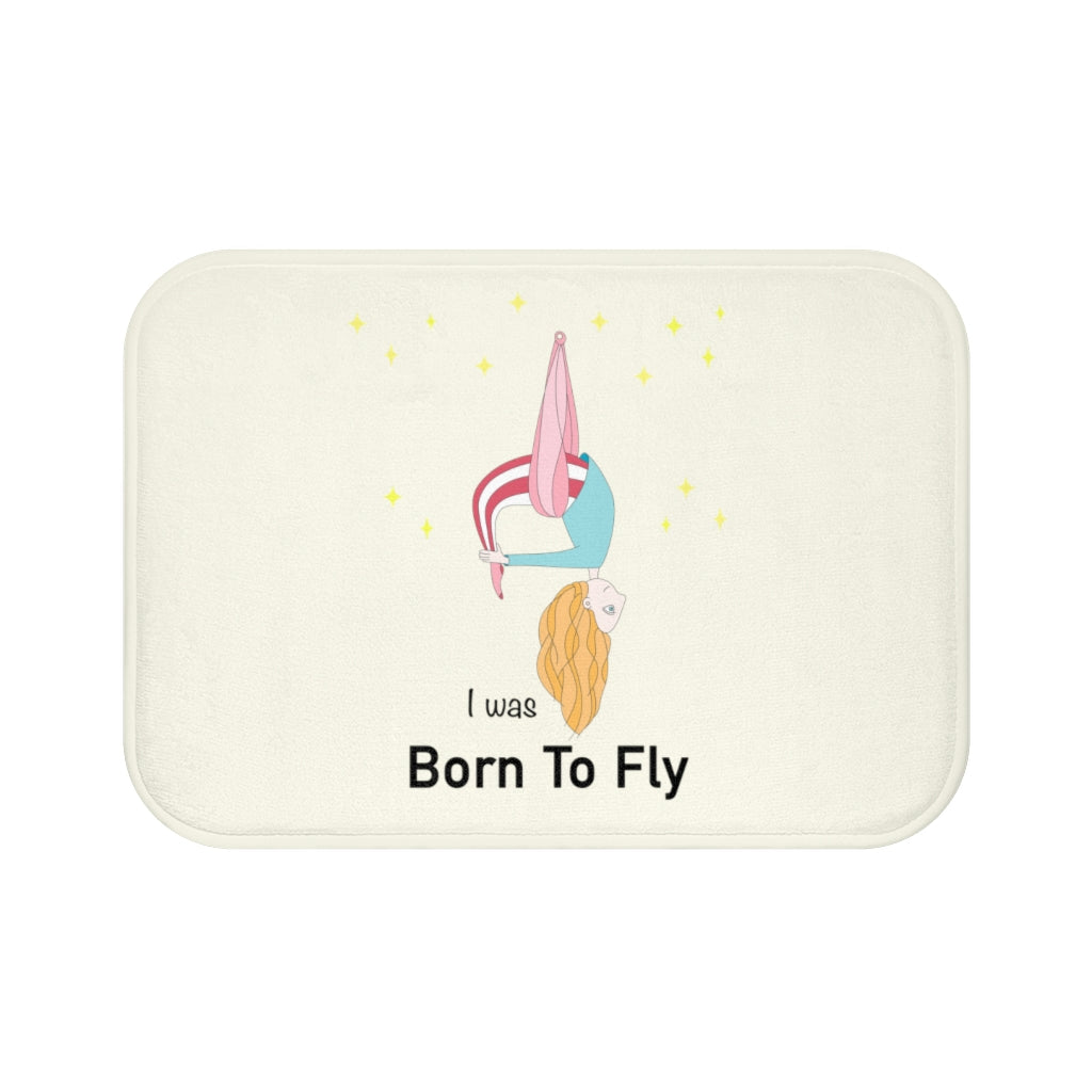Aerial Yoga Enthusiast Born to Fly Bath Mat