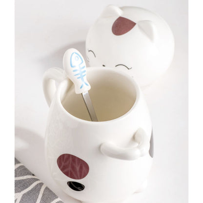 3D Cat Mug with Spoon Set
