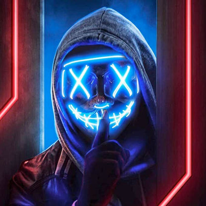 Holiday Costume Light Up LED X Stitch Mask