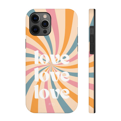 Love Retro Tough Case for iPhone with Wireless Charging