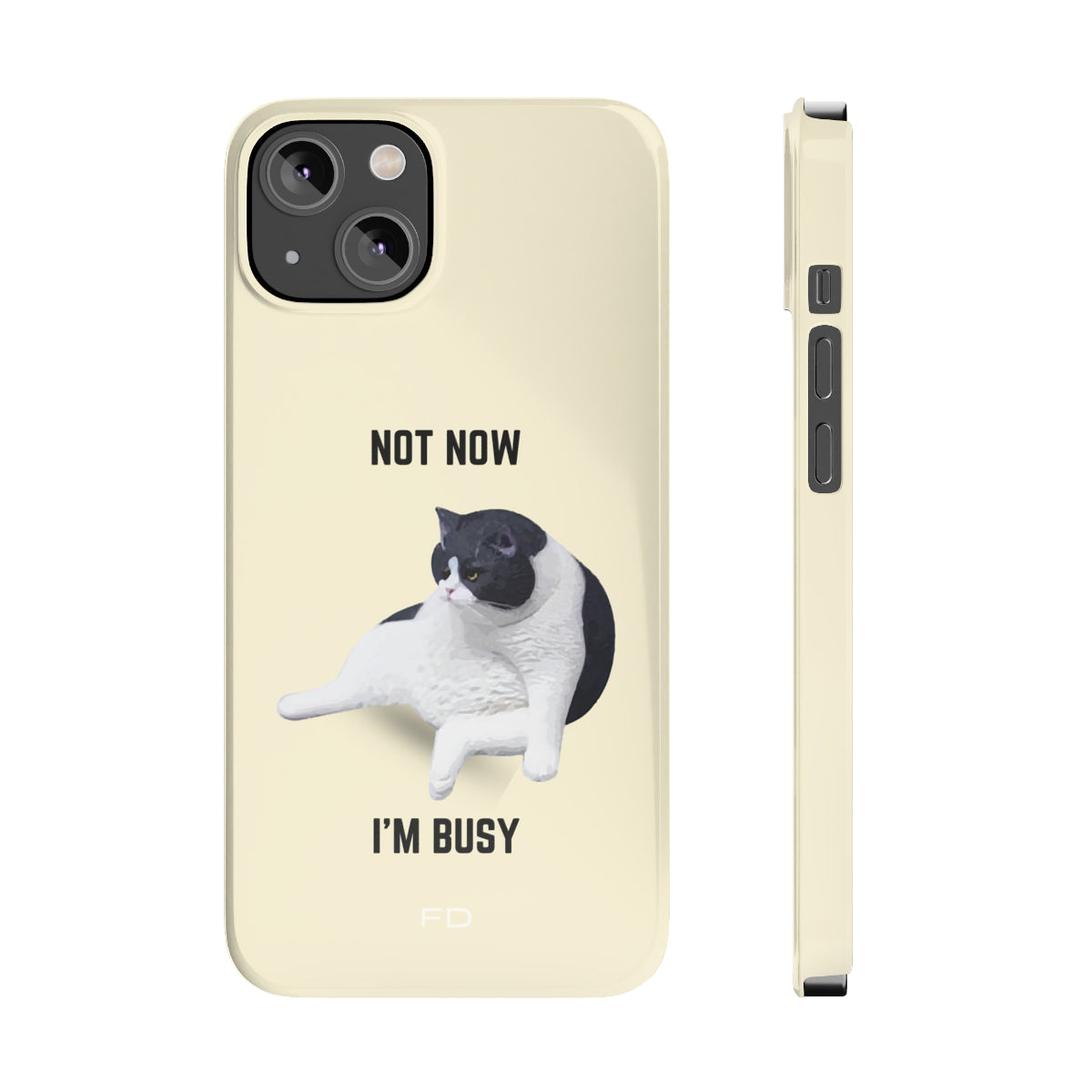 Funny Bored Cat Theme Slim Case for iPhone 14, 14 PRO and 14 PRO MAX