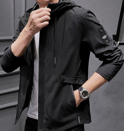 Mens Hooded Street Style Zipper Jacket