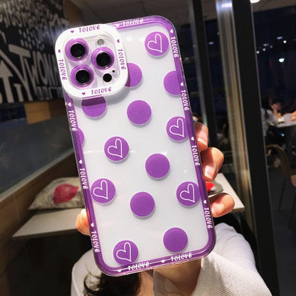 Polka Dot Theme Clear Protective Case for iPhone