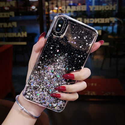 Clear Glitter & Sequins Case for iPhone