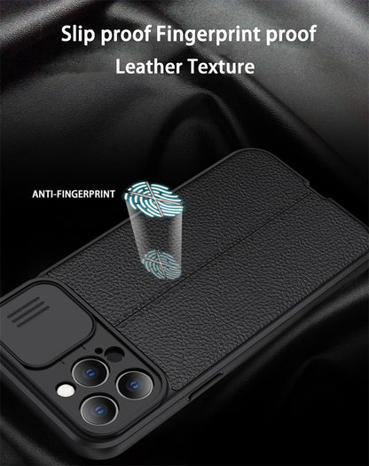 Lush Leather Protective Case with Camera Protector for iPhone