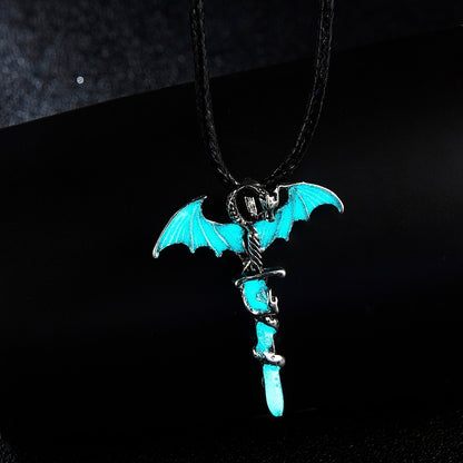 Dragon Glow In Dark Pendant Rope Necklace