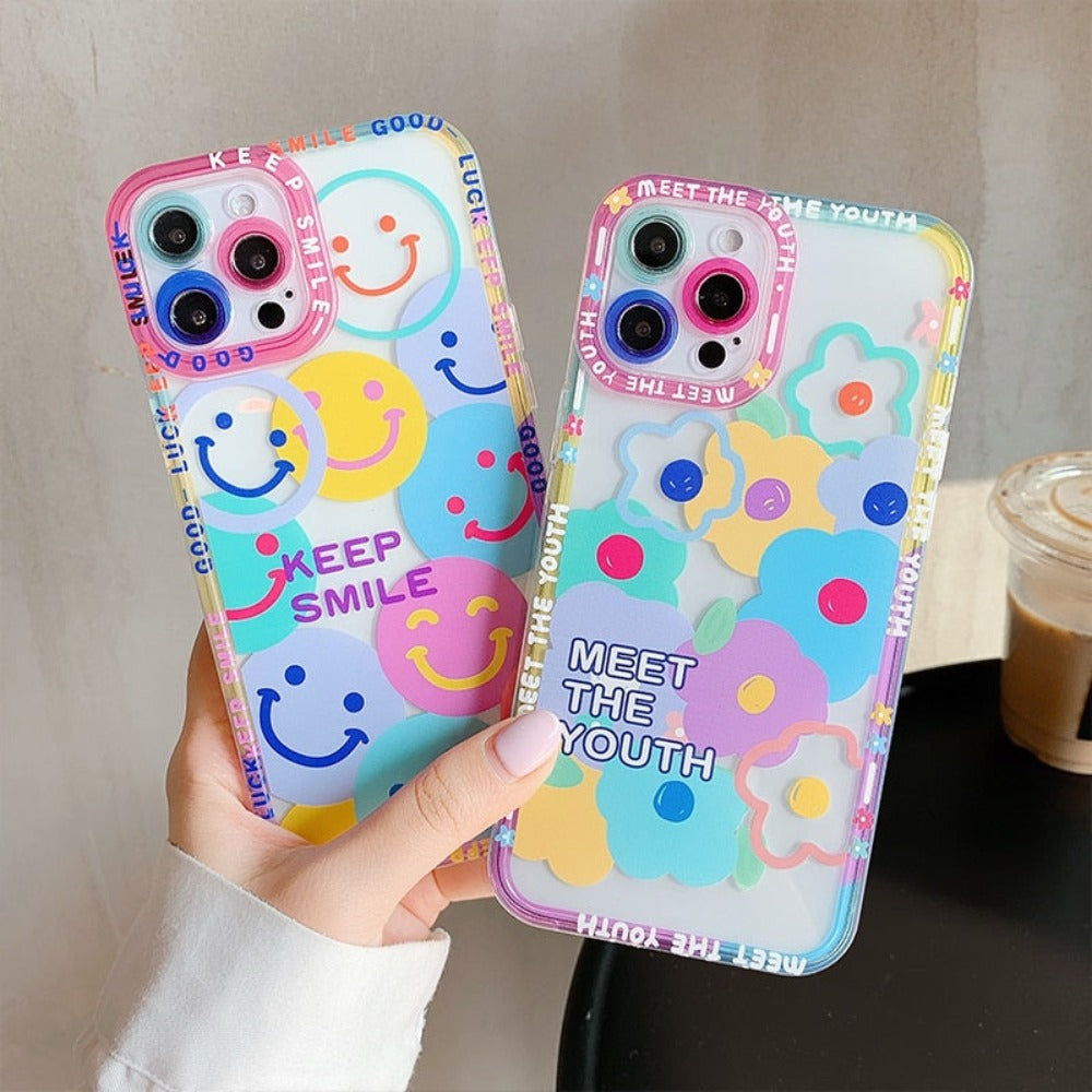 Cartoon Theme Happy Smile 360 Protective Case for iPhone