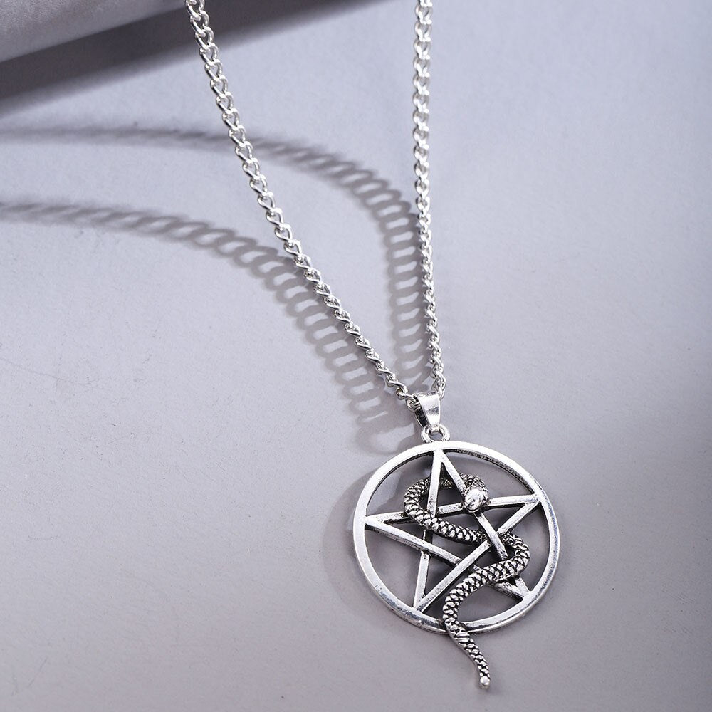 Five Pointed Star with Snake Necklace