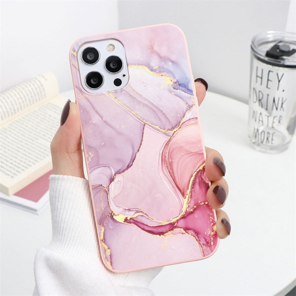 Colorful Marble Theme Protective Case for iPhone