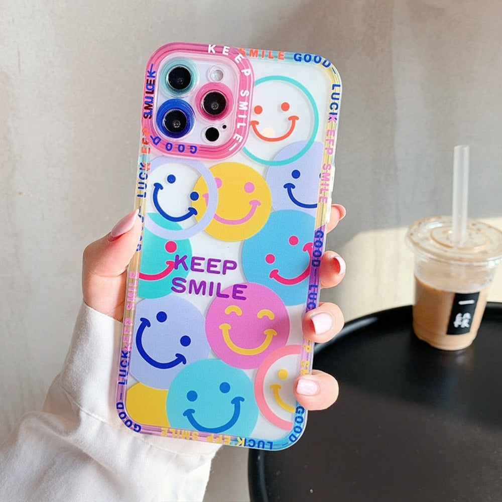 Cartoon Theme Happy Smile 360 Protective Case for iPhone