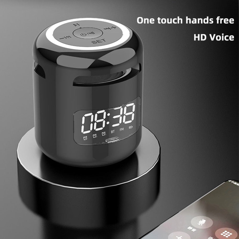 Mini Bluetooth Speaker with FM Radio Alarm Clock
