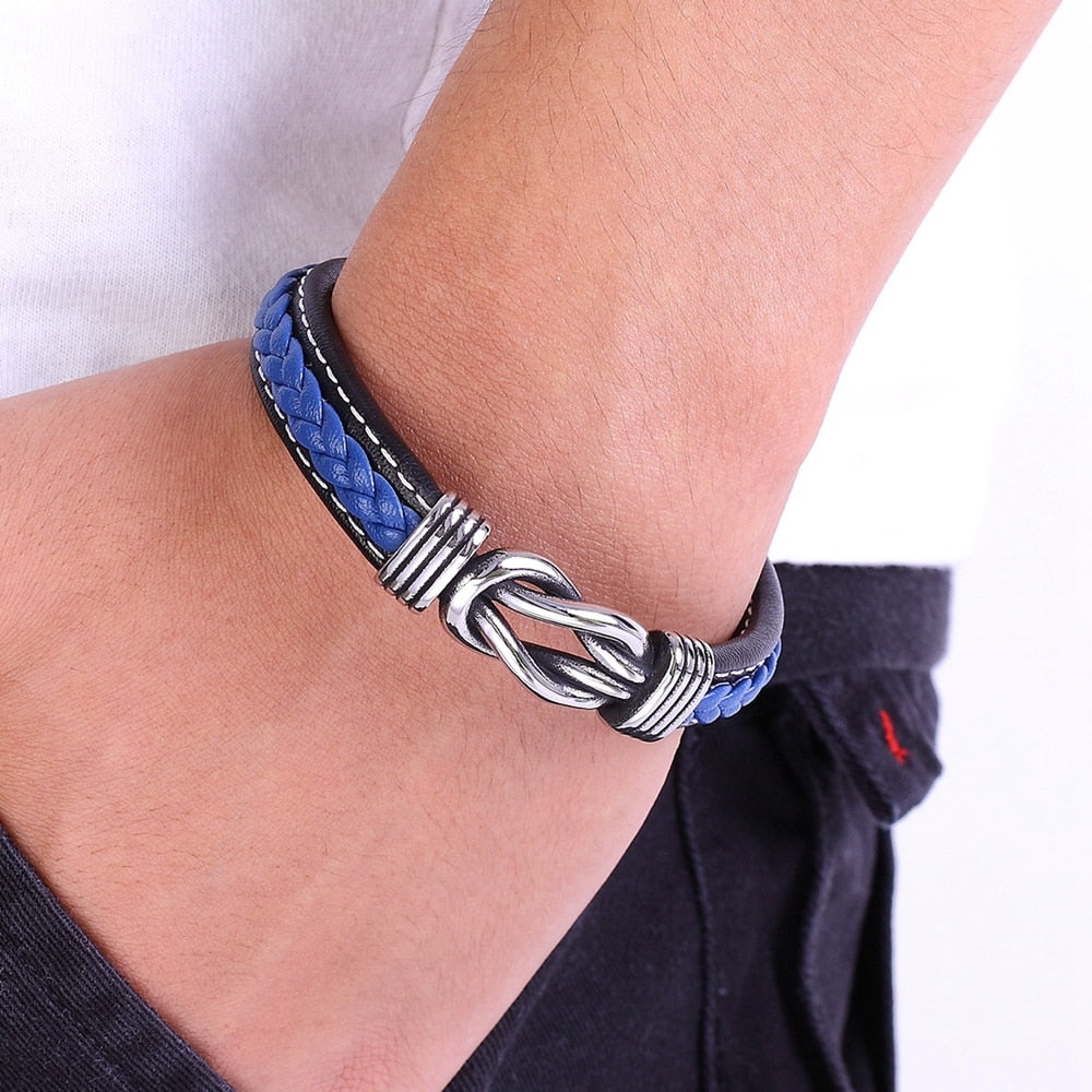Vegan Leather Bracelet With Square Knot Buckle