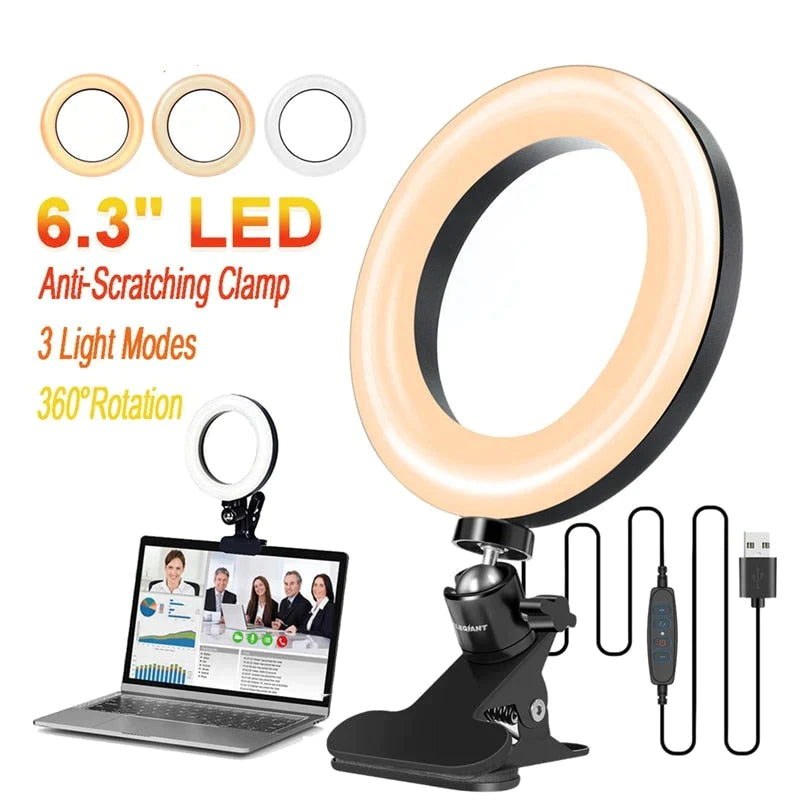 2-In-1 LED Ring Light Stand Clipon