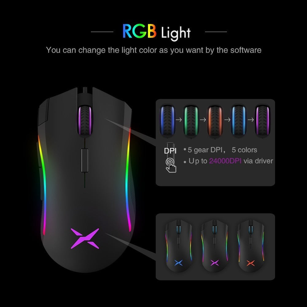 12000 DPI 7 Programmable Buttons RGB Gaming Mouse