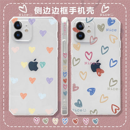 Transparent Heart Protective iPhone Case