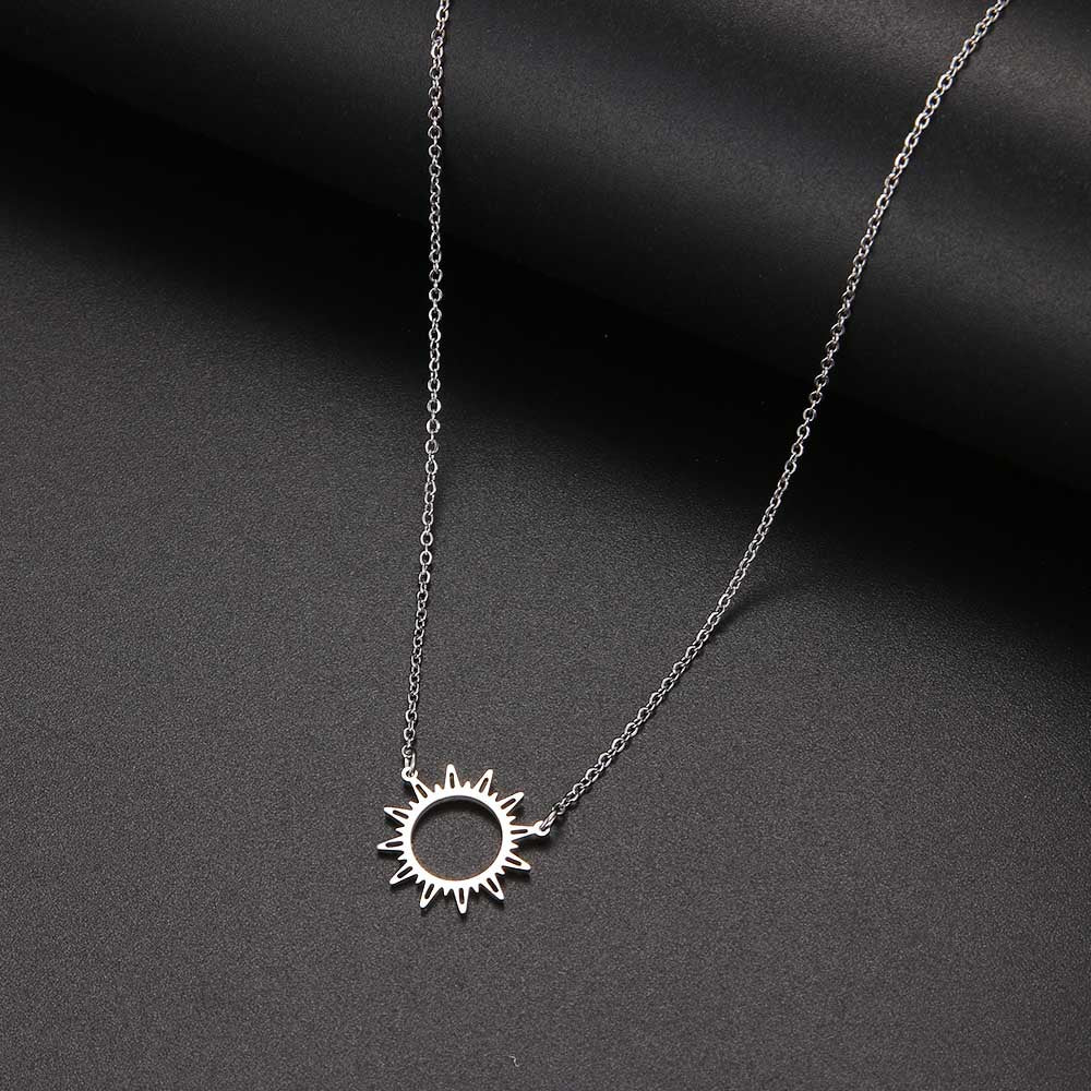 Open Sun Pendant Necklace