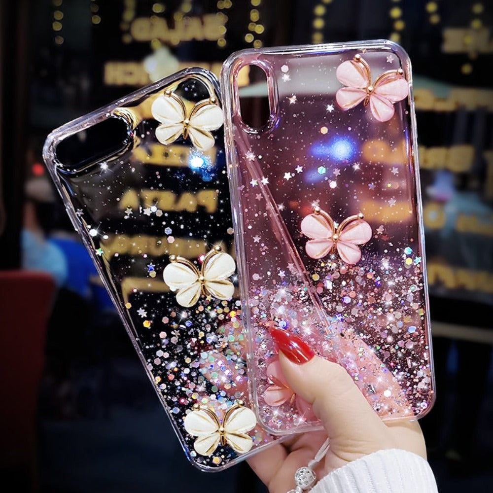 Glitter Butterly Theme Protective Case