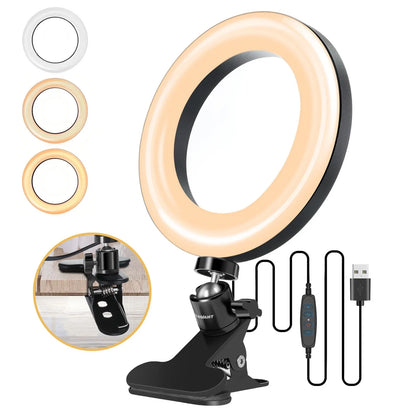 2-In-1 LED Ring Light Stand Clipon