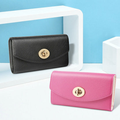 Premium Vegan Leather Cell Phone Stand Case and Wallet Clutch
