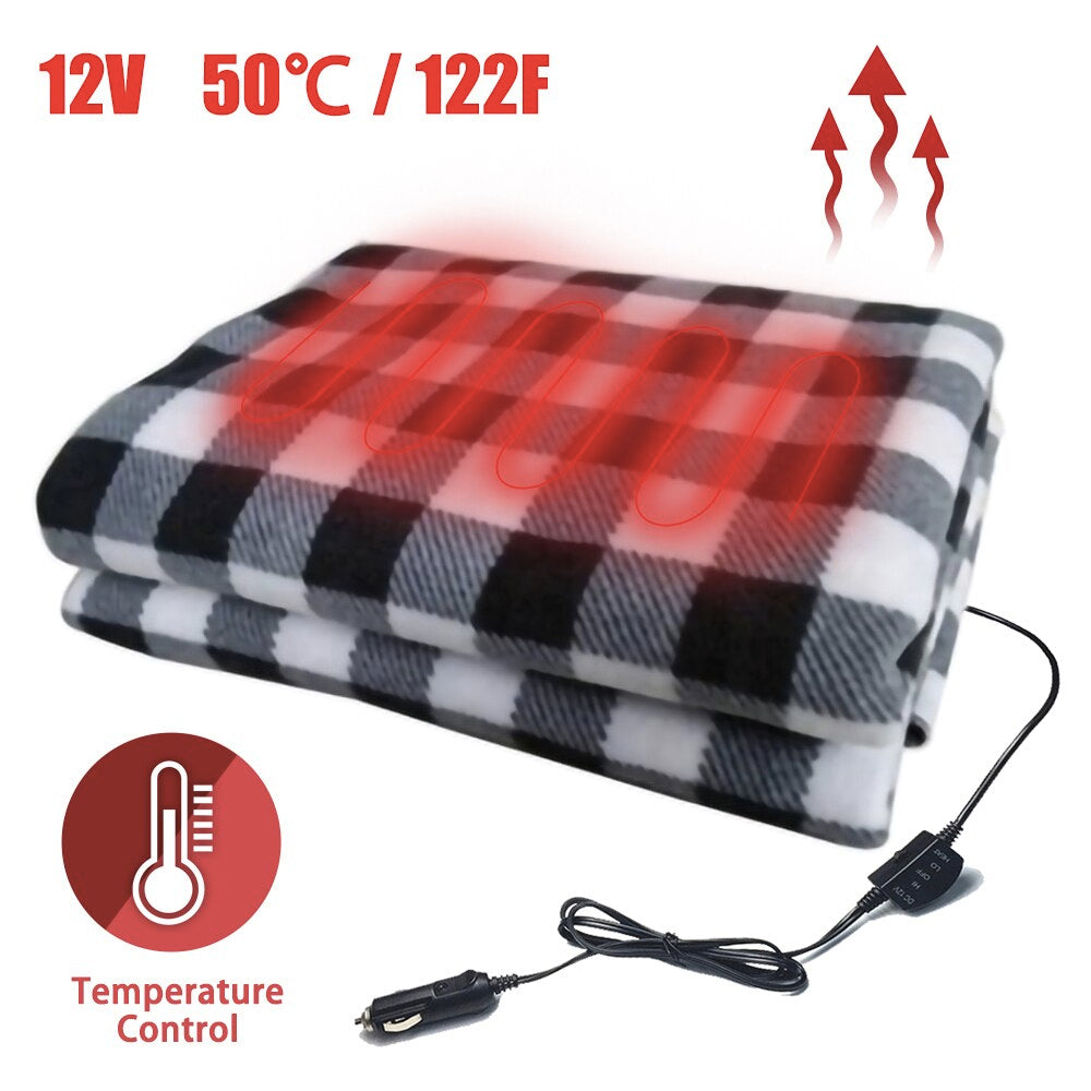 Electric Warming Fleece Throw Blanket for Car