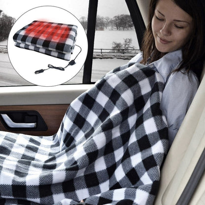 Electric Warming Fleece Throw Blanket for Car