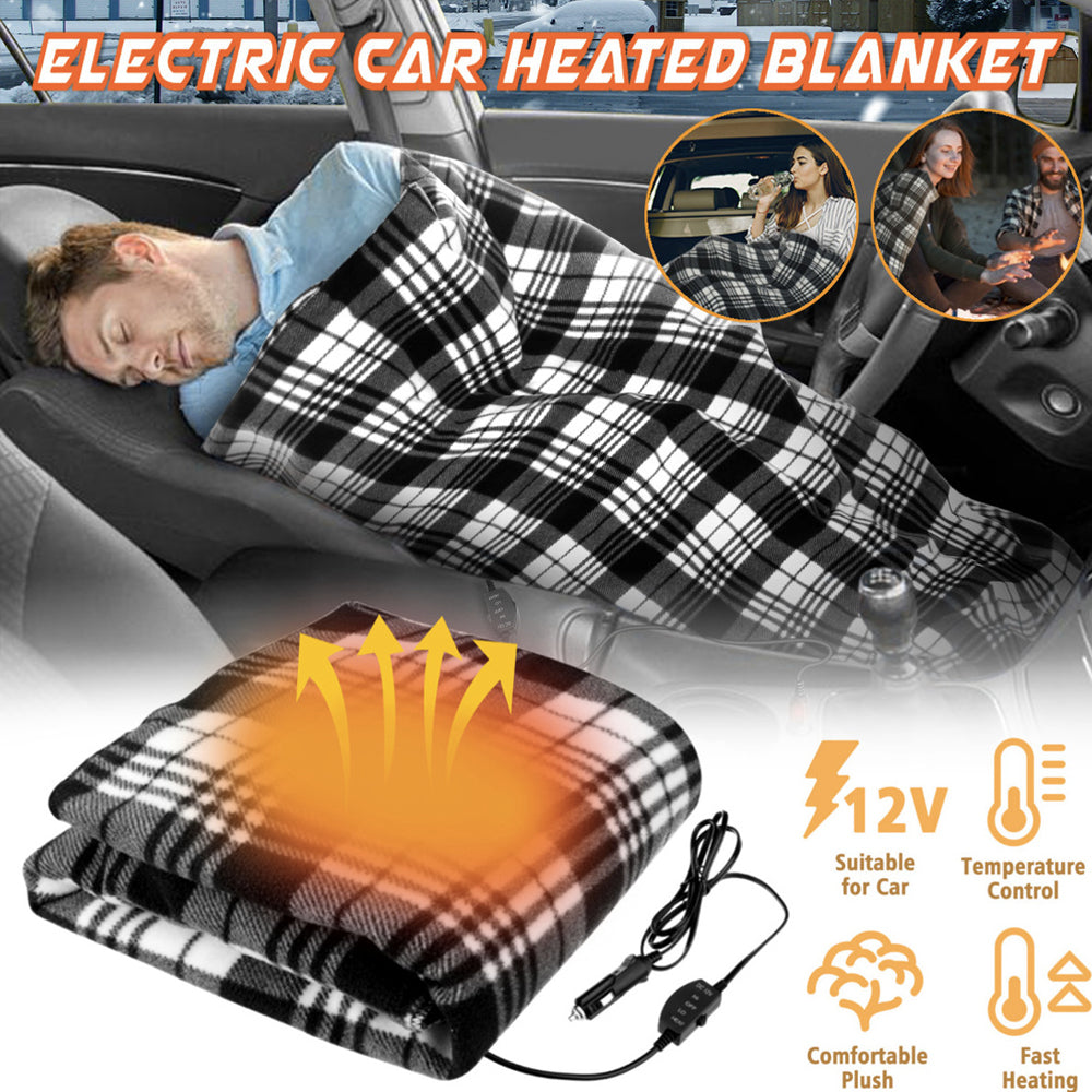 Electric Warming Fleece Throw Blanket for Car