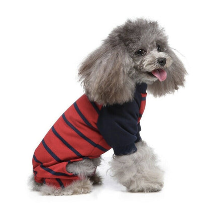 Puppy Stripped Pajamas Jumpsuit