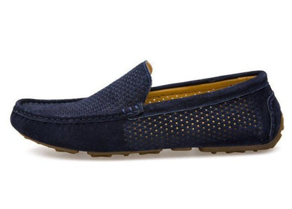 Mens Casual Breathable Leather Slip On Loafers