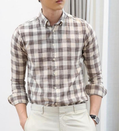 Mens Long Sleeve Red Checkered Shirt