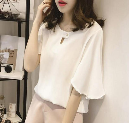 Womens Business Casual Wide Sleeve Blouse