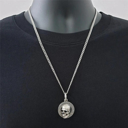 Womens 3D Skull Pendant Necklace