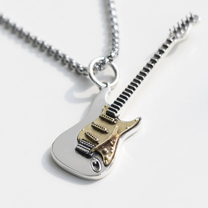 Two Tone Electric Guitar Necklace