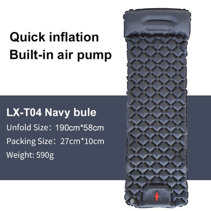 Inflatable Camping Mat with Pump and Headrest