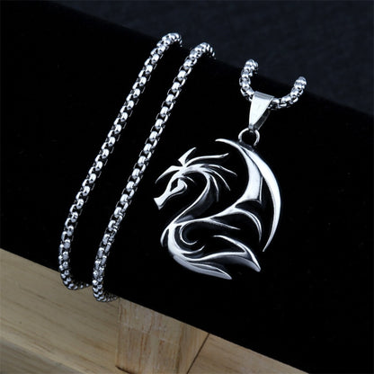 Round Dragon Pendant Necklace