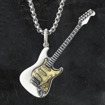 Two Tone Electric Guitar Necklace