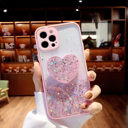 Sequins Glitter Case with Love Stand for iPhone