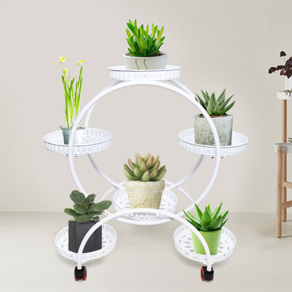 6 Pot Circle Metal Plant Stand