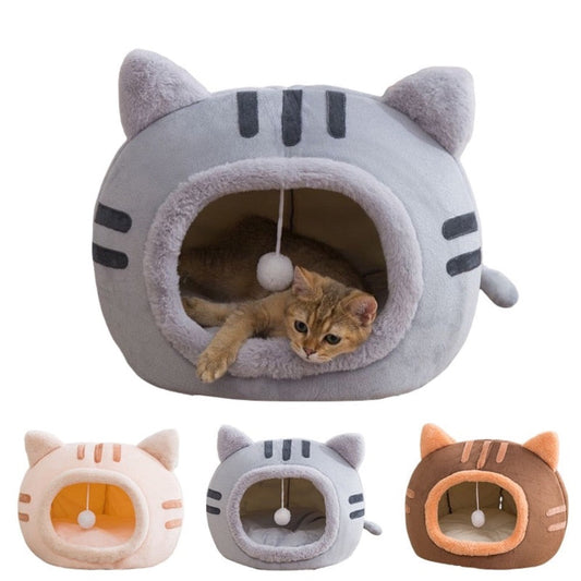 Adorable Plush Cat Head Pet House