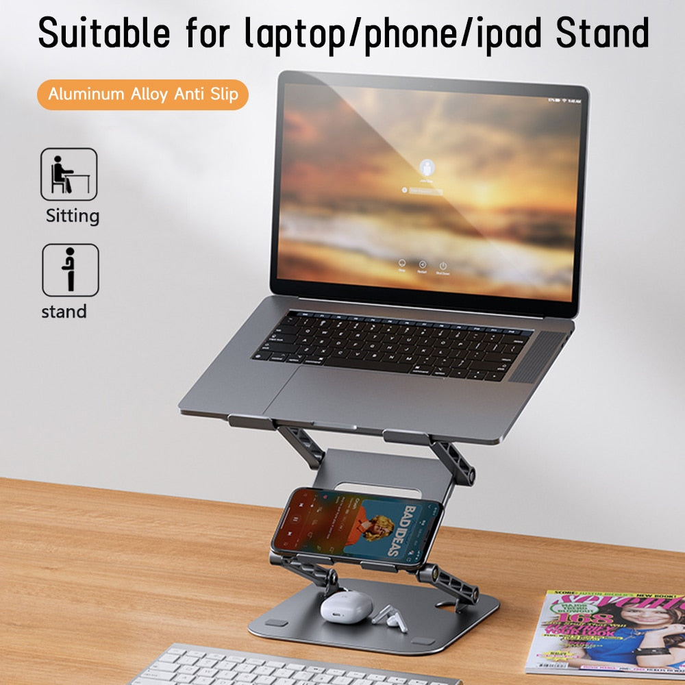 Adjustable 2 in 1 Notebook And Phone Stand