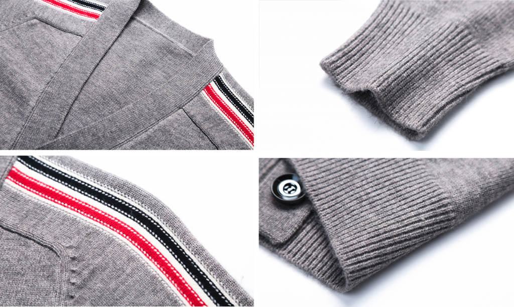 Mens Cardigan With Color Stripes
