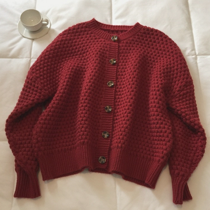 Womens Casual Button Down Knit Cardigan
