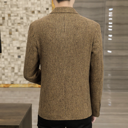Mens Single Button Striped Casual Blazer
