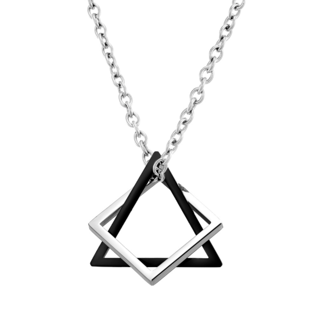 Geometry Triangle And Square Necklace