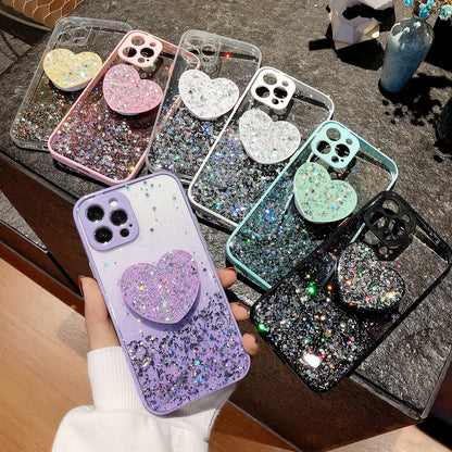 Sequins Glitter Case with Love Stand for iPhone