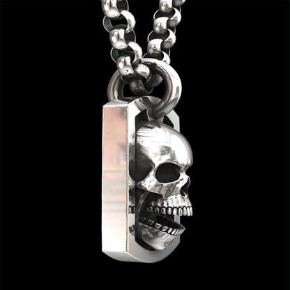Skull On A Frame Necklace
