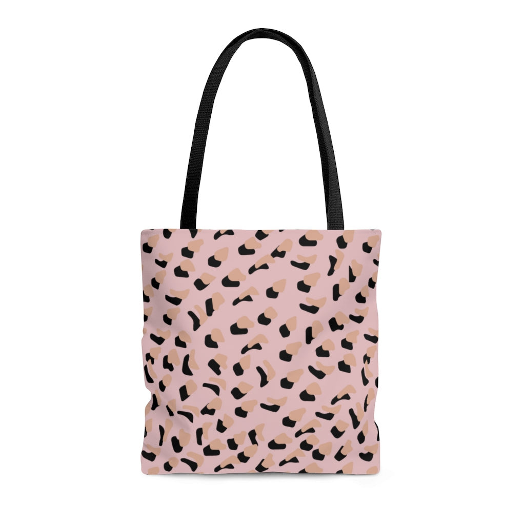 Pink Leopard Print Shopper Tote Bag Medium