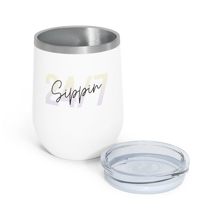 Sippin Insulated Wine Tumbler 12oz for Hot or Cold Liquid