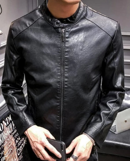 Men's Biker Faux Leather Jacket