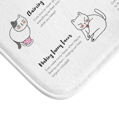 Funny Cats Behaviors Bath Mat